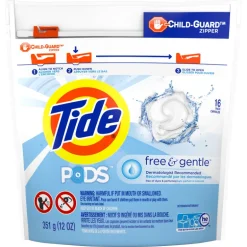 Pods HE Laundry Detergent, Free & Gentle, 16-Ct.