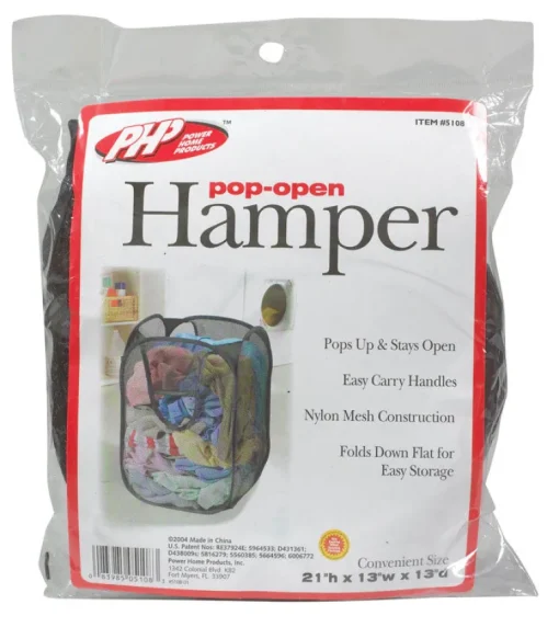 POP UP LNDY HAMPER BLACK