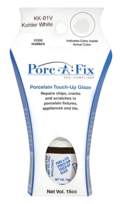 Porc-A-Fix Kohler White Low VOC Porcelain Sheen Touch-Up Glaze 15 cc Capacity