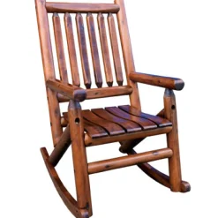 Porch Rocking Chair, Honey Finish Hardwood