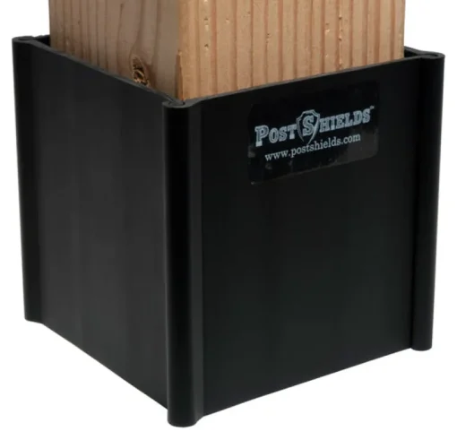 Post Shields Inc. 4 in. H x 4 in. W x 4 in. L Plastic Black Fence Post Protection (Pack of 10)