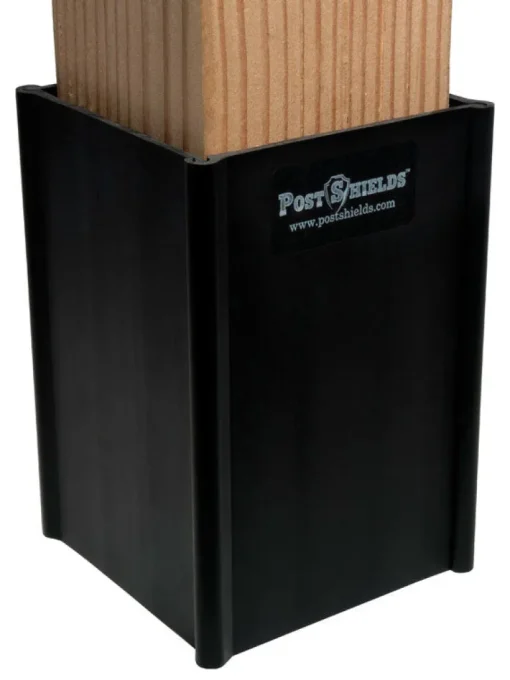 Post Shields Inc. 6 in. H x 4 in. W x 4 in. L Plastic Black Fence Post Protection (Pack of 10)