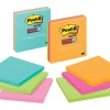 Post-It Assorted Colors Lined Sticky Notes 4 L x 4 W in.