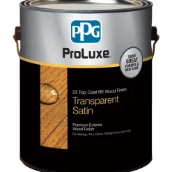 PPG ProLuxe Cedar Transparent Satin 275 g/L VOC Alkyd Wood Finish 1 gal. for Logs/Siding Surface