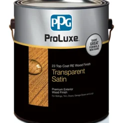 PPG ProLuxe Cedar Transparent Satin 275 g/L VOC Alkyd Wood Finish 1 gal. for Logs/Siding Surface