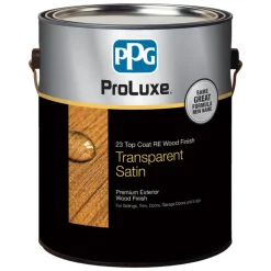 PPG ProLuxe Transparent Satin Mahogany Alkyd Wood Finish 250 to 350 sq. ft. Coverage 1 gal. (Pack of 4)