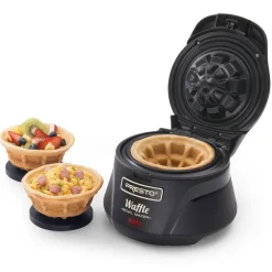 Presto 1 waffle Semi-Gloss Black Plastic Waffle Bowl Maker
