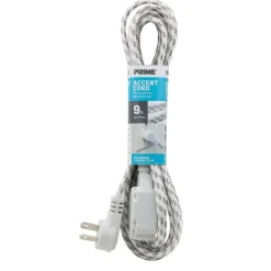 Prime Accent Indoor 9 ft. L Gray Extension Cord 16/2 SPT-2