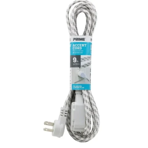 Prime Accent Indoor 9 ft. L Gray Extension Cord 16/2 SPT-2