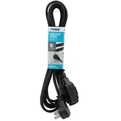 Prime Accent Indoor 9 ft. L Black Extension Cord 16/2 SPT-2