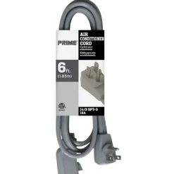 Prime Indoor 6 ft. L Gray Extension Cord 14/3 SPT-3