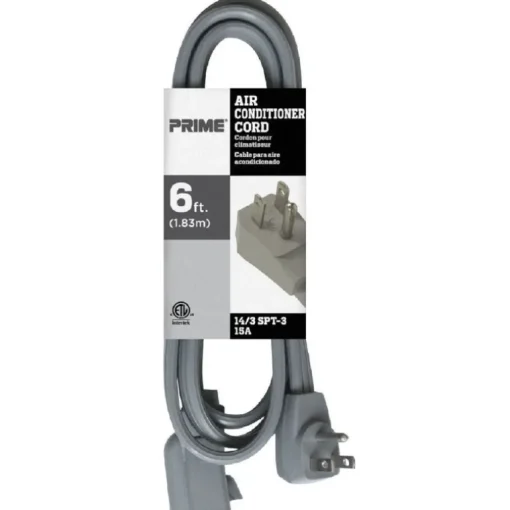 Prime Indoor 6 ft. L Gray Extension Cord 14/3 SPT-3