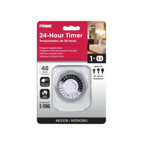 Prime Indoor Mechanical Timer 125 V White