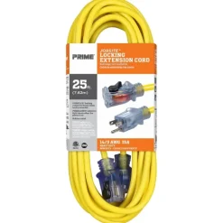 Prime Jobsite Outdoor 25 ft. L Yellow Extension Cord 14/3 SJTW