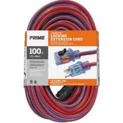 Prime Jobsite Outdoor 100 ft. L Blue/Red Extension Cord 12/3 SJTW