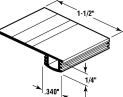 Prime Line Matte Black Vinyl Bottom Mount Bug Seal Replacement 84 L x 1.38 H x 84 W in.