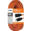 Prime Outdoor 100 ft. L Black/Orange Extension Cord 14/3 SJTW