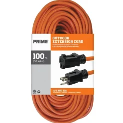 Prime Outdoor 100 ft. L Black/Orange Extension Cord 14/3 SJTW