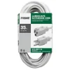 Prime Outdoor 35 ft. L White Extension Cord 16/3 SJTW