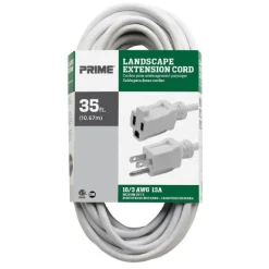 Prime Outdoor 35 ft. L White Extension Cord 16/3 SJTW