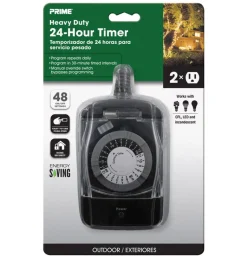 Prime Outdoor Mechanical Timer 125 V Black