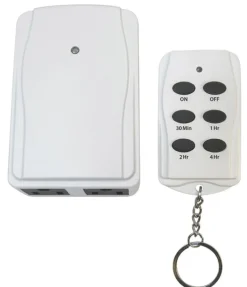 Prime White Indoor Timer with Remote Control and Grounded Outlets