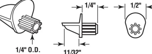 Prime-Line Clear Plastic Shelf Support Peg 1/4 inch Ga. 0.7 in. L