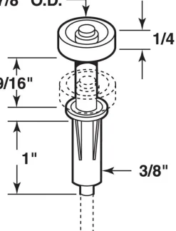 Prime-Line 7/8 in. D Silver Steel Bi-fold Door Wheel Guide 2 pc