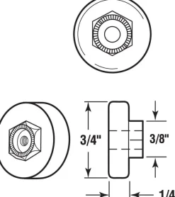 Prime-Line 3/4 in. D White Plastic/Steel Tub Enclosure Roller 4 pk