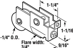 Prime-Line 1-1/4 in. D X 0.56 in. L Mill Nylon/Steel Roller Assembly 1 pk