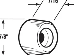 Prime-Line 7/8 in. D X 0.44 in. L Matte White Rubber Bumper 4 pk