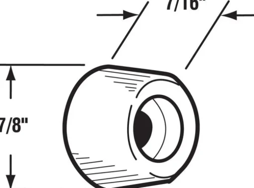 Prime-Line 7/8 in. D X 0.44 in. L Matte White Rubber Bumper 4 pk