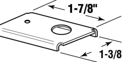 Prime-Line 0.38 in. D X 1-7/8 in. L Mill Silver Steel Bracket 2 pc