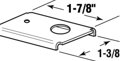 Prime-Line 0.38 in. D X 1-7/8 in. L Mill Silver Steel Bracket 2 pc
