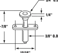 Prime-Line 3/8 in. D X 1.88 in. L Mill Silver Steel Bi-fold Door Wheel Guide 2 pc