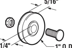 Prime-Line 1 in. D X 5/16 in. L Mill Steel Roller Assembly 2 pk