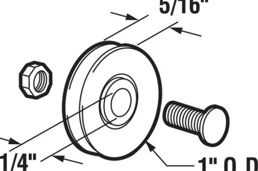 Prime-Line 1 in. D X 5/16 in. L Mill Steel Roller Assembly 2 pk