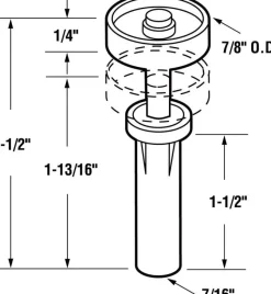 Prime-Line 7/8 in. D X 2-1/2 in. L Mill White Steel Guide Wheel 2 pc