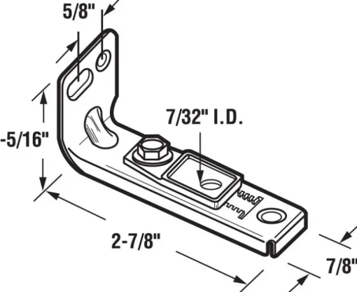 Prime-Line 0.88 in. D X 2.88 in. L Mill Silver Steel Bracket 1 pk