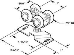 Prime-Line 7/8 in. D X 1 in. L Nylon/Steel Roller 2 pk