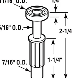 Prime-Line 11/16 in. D X 2.25 in. L Plastic/Steel Guide Roller 2 pk