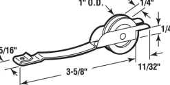 Prime-Line 1 in. D X 1/4 in. L Plastic/Steel Spring Tension Roller Assembly 2 pk