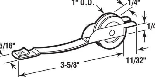 Prime-Line 1 in. D X 1/4 in. L Plastic/Steel Spring Tension Roller Assembly 2 pk
