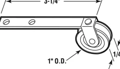 Prime-Line 1 in. D X 1/4 in. L Plastic/Steel Spring Tension Roller Assembly 2 pk