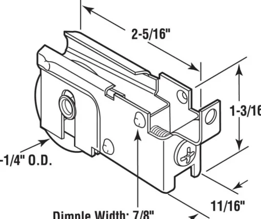 Prime-Line 1-1/4 in. D X 3/8 in. L Steel Patio Door Roller Assembly 1 pk