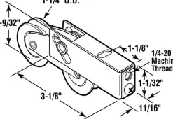 Prime-Line 1-1/4 in. D X 5/16 in. L Steel Roller Assembly 1 pk