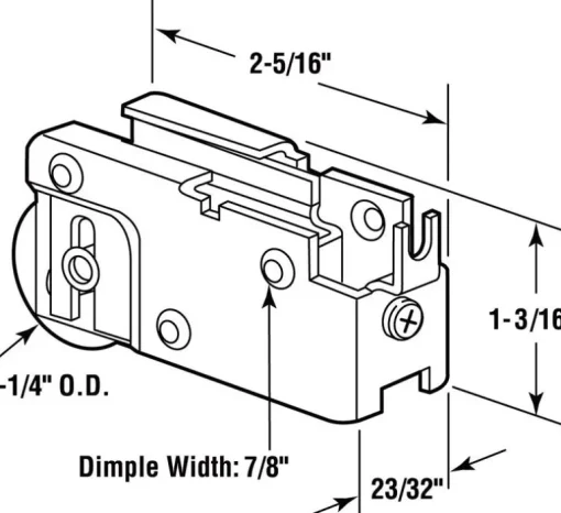 Prime-Line 1-1/4 in. D X 0.72 in. L Steel Roller Assembly 1 pk