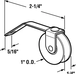 Prime-Line 1 in. D X 0.25 in. L Steel Spring Tension Roller Assembly 2 pk