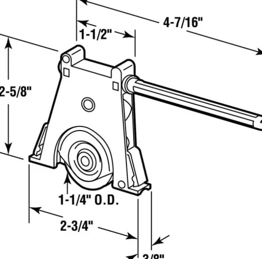 Prime-Line 1-1/4 in. D X 0.38 in. L White Nylon/Plastic Screen Door Roller Assembly 1 pk