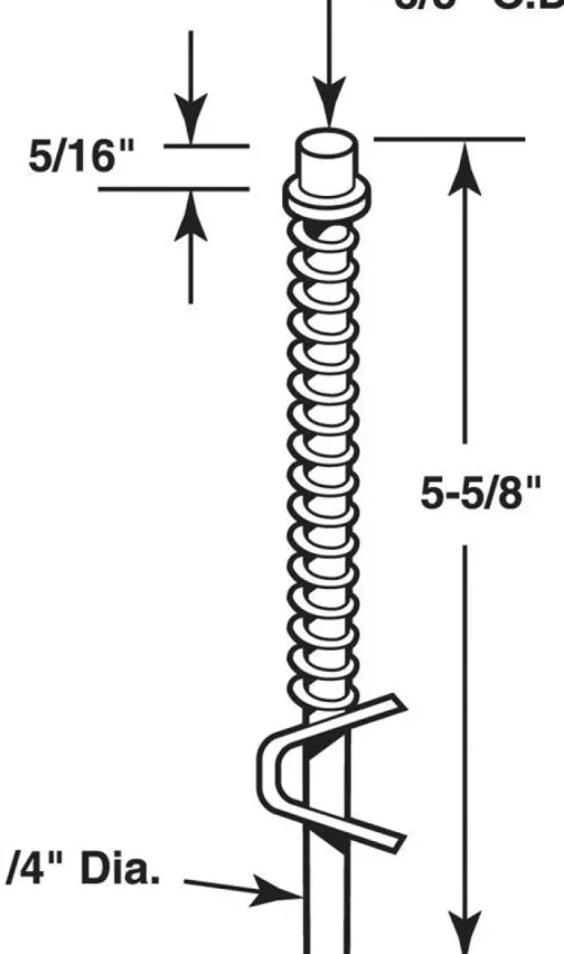 Prime-Line 3/8 in. D X 5-5/8 in. L Zinc-Plated Silver Steel Bi-Fold Door Guide Rod 1 pk